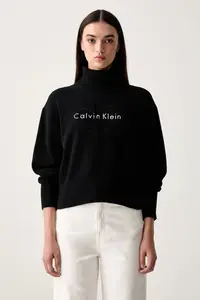 Calvin Klein Jeans cu guler înalt pentru femei din bumbac