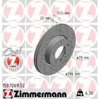 Disc frana ZIMMERMANN 150.1269.52