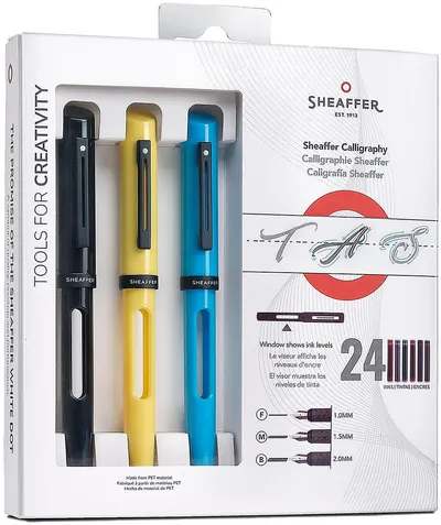 Set de caligrafie Sheaffer - 3 stilouri și 24 de cartușe