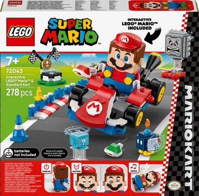 Constructor LEGO Super Mario - Mario Kart, figură interactivă Mario si Standard Kart (72043)