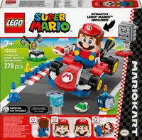 Constructor LEGO Super Mario - Mario Kart, figură interactivă Mario si Standard Kart (72043)