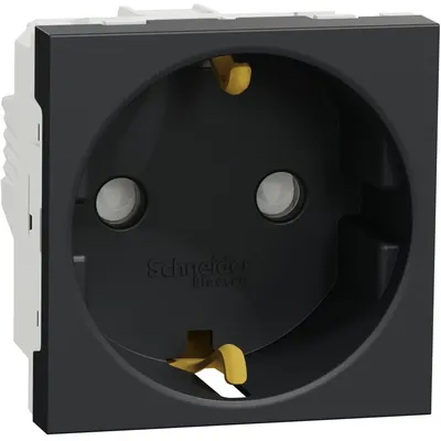 Priza 2P+E 16A cu obturatoare 2M Schneider Noua Unica NU303754, antracit