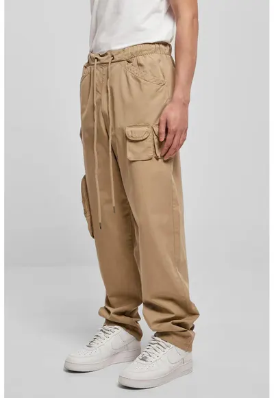 Pantaloni cargo din bumbac - Maro camel