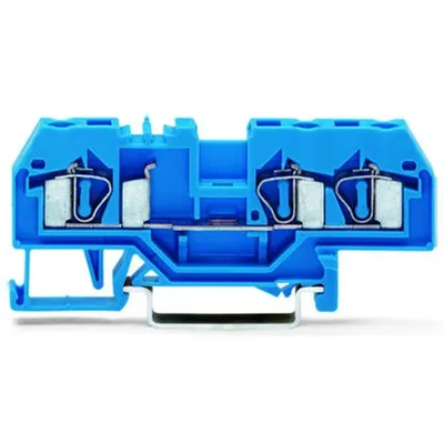 3-conductor through terminal block; 4 mm²; suitable for Ex i applications; center marking; for DIN-rail 35 x 15 and 35 x 7.5; CAGE CLAMP®; 4,00 mm²; blue