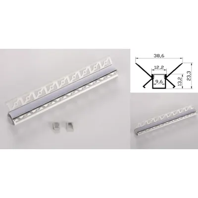 Profil led aluminiu PXG- 303/2 – colt interior/ingropat/gips carton/2m