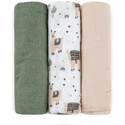 Petite&Mars Moussy scutece textile Llama Vibes 68 x 68 cm 3 buc