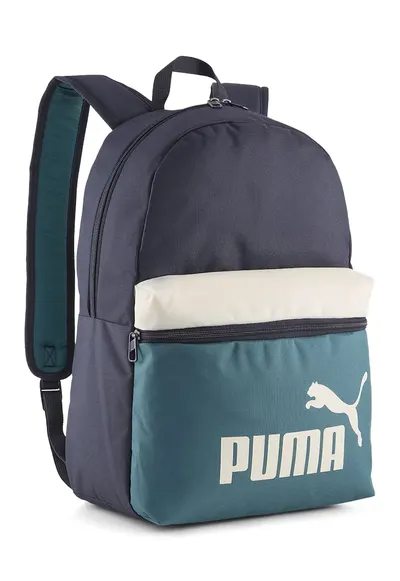 Rucsac cu aspect colorblock PHASE - Alb/Albastru petrol/Bleumarin
