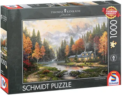 Puzzle Schmidt din 1000 piese - Seara lângă lacul de toamnă