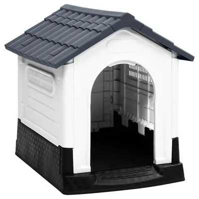 vidaXL Cușcă pentru câini gri 57x68x66 cm polipropilenă