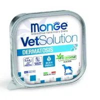 MONGE VETSOLUTION Dermatosis, XS-XL, Porc, dietă veterinară, tăviță hrană umedă fără cereale câini, piele & blană, (pate), 150g