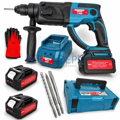 Ciocan Rotopercutor cu 2 acumulatori 48V, motor Burshless, 4J, 4500BPM, Campion PROFESSIONAL CMP1832
