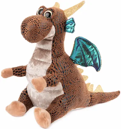 Jucărie de pluș Amek Toys - Dino, maro, 22 cm