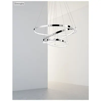 Lampa suspendata ARIA Crom Aluminiu & Acrylic Adjustable Dimabil LED 145 Wat 230 Volt 8100Lm 3000K IP20