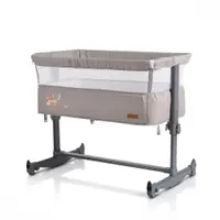 Patut Co-Sleeper pentru bebelusi Cangaroo Always Together Beige cu laterala culisanta,5 pozitii de reglare inaltime,pozitie antireflux,picioare antiderapante,functie atasare la patul parintelui,sistem leganare,husa detasabila