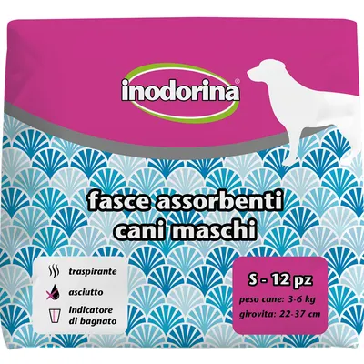 Scutece pentru caini masculi Inodorina S, greutate caine 3–6 kg, 12 bucati