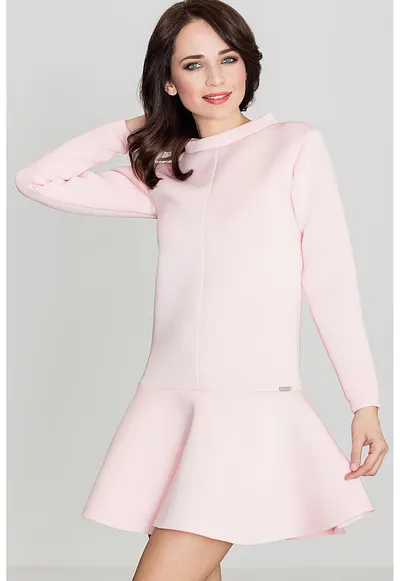 Rochie mini evazata maneca lunga - poliester 100% - confortabila - eleganta