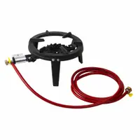 Set arzator rotund, pirostrie din fonta, (ZTS 5443) diametru 28cm, 2.5m furtun, 2 coliere, stut butelie / SET 30043 Engros