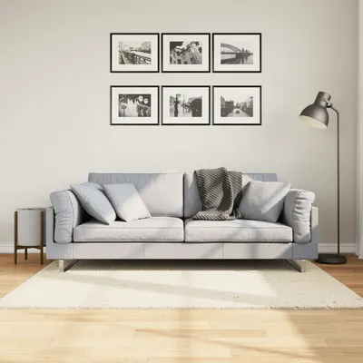 vidaXL Covor pufos "PAMPLONA" cu fire înalte, crem modern, 120x170 cm