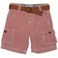 Pantaloni scurti rosii cu dungi si curea (3222), 6 ani 116 cm