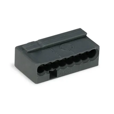 MICRO PUSH WIRE® connector for junction boxes; for solid conductors; 0.8 mm Ø; 8-conductor; dark gray housing; light gray cover; Surrounding air temperature: max 60°C; dark gray