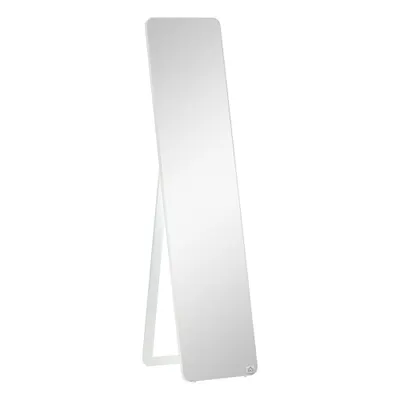 HOMCOM Oglindă pe Picior și de Perete dreptunghiulară dim. 37L x 43l x 156H cm Aspect Lemn Alb | Aosom Romania
