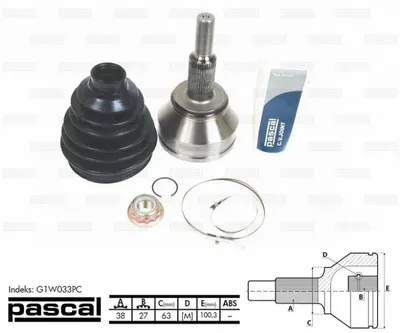 Cap planetara spre roata (38z 27z 63mm) VW MULTIVAN V, TRANSPORTER V 1.9D-2.5D intre 2003-2015