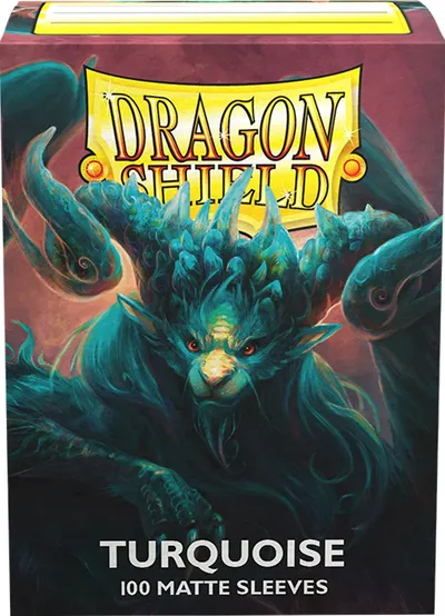Protecții pentru cărți Dragon Shield - Matte Sleeves Standard Size, Turquoise (100 buc.)