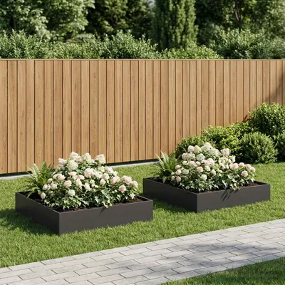 vidaXL Vază pentru Grădină 2 buc. Negru 100 x 100 x 20 cm