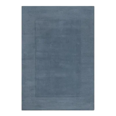 Covor albastru închis țesut manual din lână 200x290 cm Textured Wool Border – Flair Rugs