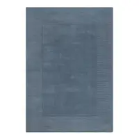 Covor albastru închis țesut manual din lână 200x290 cm Textured Wool Border – Flair Rugs