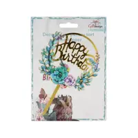 Cake Topper model cerc floricele turcoaz
