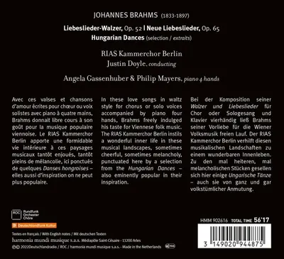Brahms: Complete Liebeslieder Walzer, Op. 52 & 65, Hungarian Dances