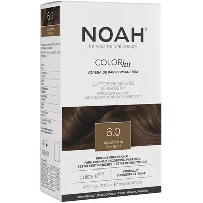 Vopsea de Par Permanenta cu Proteina de Orez si Ulei de In 6.0 Blond Inchis fara Amoniac 140ml