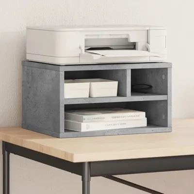 Gossi suport imprimanta, gri, 40x32x22,5 cm, lemn prelucrat
