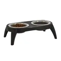 Suport cu 2 castroane pentru animăluțe, 2x500 ml, colecția Pets, culoarea negru