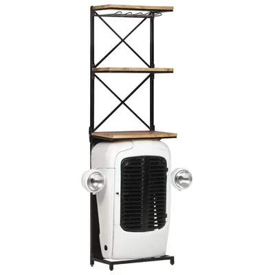 Gossi dulap de vin design tractor alb 49x31x172 cm mango nefinisat