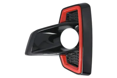 Grila bara fata stanga plastic, negru lucios/rosu potrivit TOYOTA HILUX VIII 2018-2020