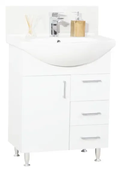 Set Baza si Lavoar seria 005, cu sertare, eco, 65 cm, alb