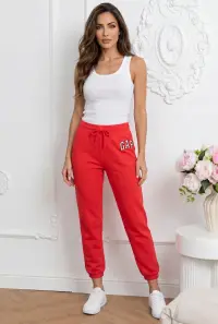 Pantaloni sport cu logo brodat GAP