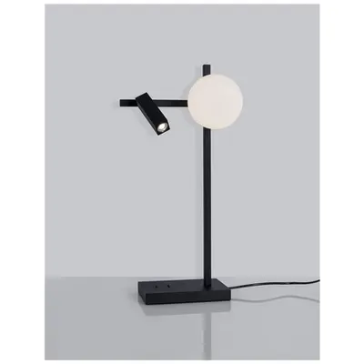 Veioza JOLINE Nisipiu Negru Metal & Aluminiu Alb Opal Sticla LED 6W 450Lm Samsung 1x3W 200Lm 230V 3200K IP20