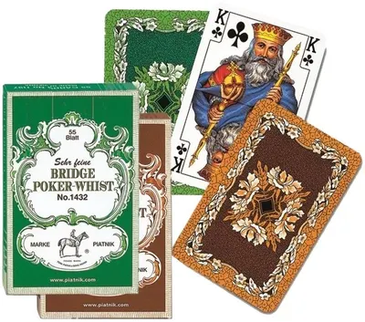Cărți de joc Piatnik - model Bridge-Poker-Whist, maro