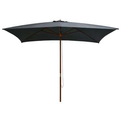 Gossi umbrela de soare exterior, stalp lemn, 200x300 cm, antracit