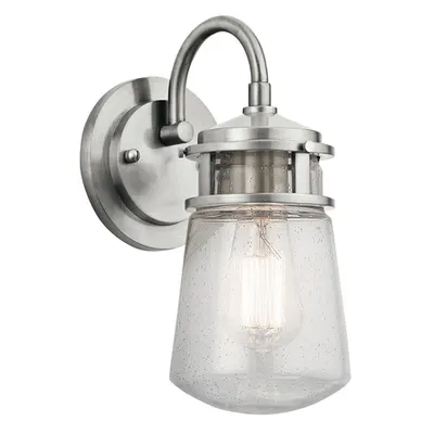 Aplica Lyndon 1 Light Small Wall Lantern – Brushed Aluminum