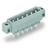 THT male header; 1.2 x 1.2 mm solder pin; straight; clamping collar; Pin spacing 5 mm; 2-pole; gray