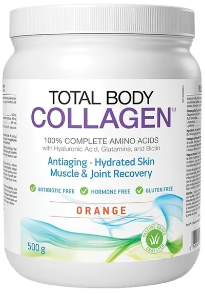 Total Body Collagen, portocală, 500 g, Natural Factors