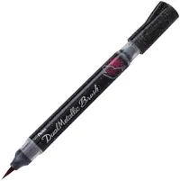 Pensulă Pentel Arts - Dual metallic, negru și roșu
