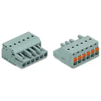 1-conductor female plug; push-button; 2.5 mm²; Pin spacing 5 mm; 17-pole; 2,50 mm²; gray