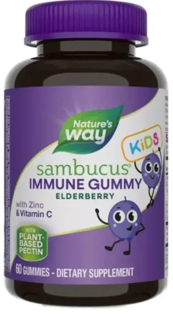 Sambucus Elderberry pentru copii, 60 tablete de jeleu, Nature’s Way