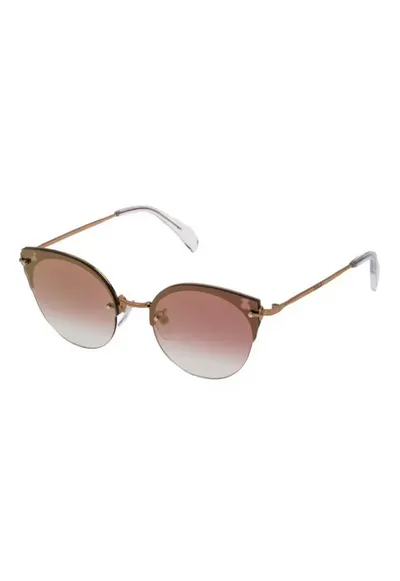 Ochelari de soare cat-eye cu rama metalica - Auriu