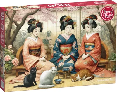 Puzzle Cherry Pazzi din 1000 piese - Ceai de primăvară